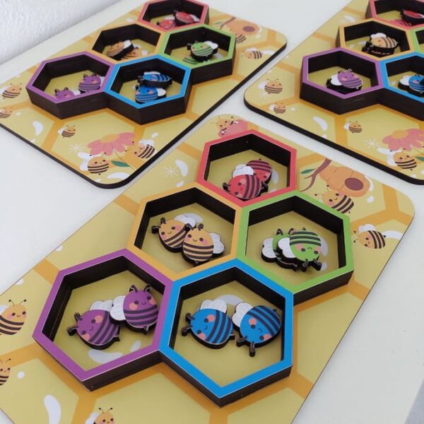Jogo de Encaixe - Joaninha, descubra as cores MDF