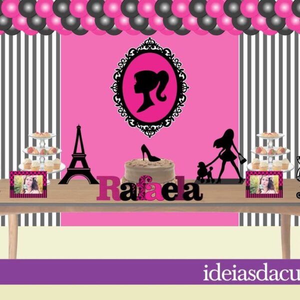 Kit Festa Decoração Completa Inspiração Barbie Totens MDF