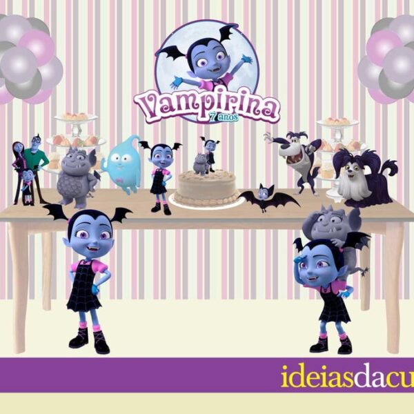 Kit Festa Decoração Completa Vampirina Displays Totens MDF