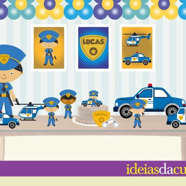 Kit Festa Decoração Policial