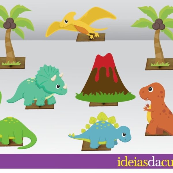 Mini Totens 25cm MDF Dinossauros