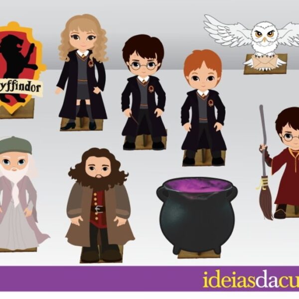 Mini Totens 25cm em MDF Harry Potter