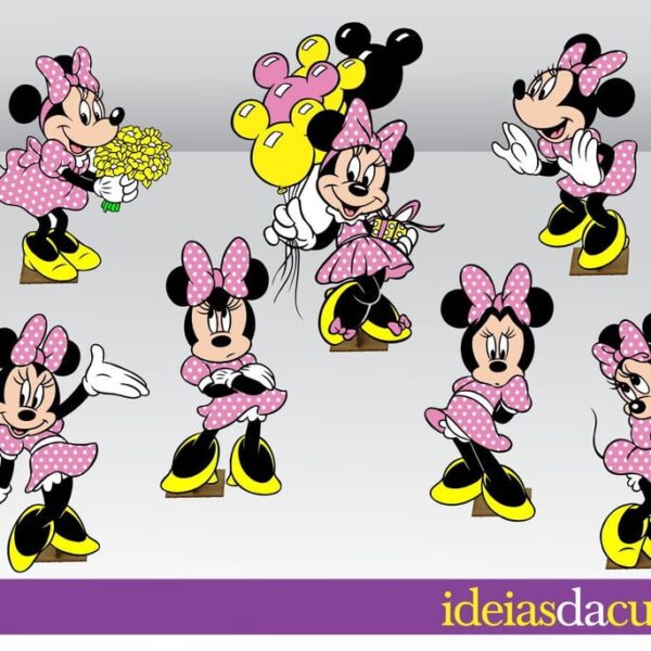 Mini Totens 25cm em MDF Minnie Rosa