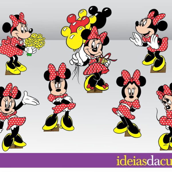 Mini Totens 25cm em MDF Minnie Vermelha