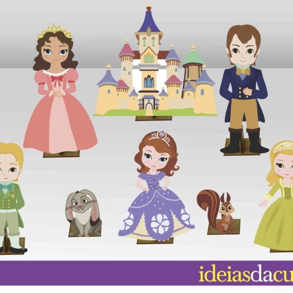 Mini Totens 25cm em MDF Princesa Sofia