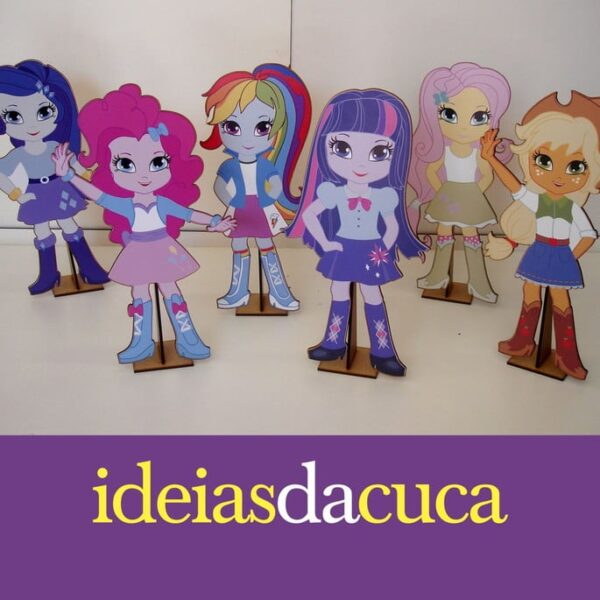 Mini Totens 28cm em MDF -Equestria Girls