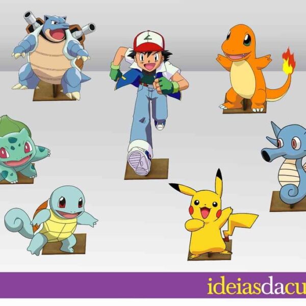 Mini Totens MDF Festa Pokemon