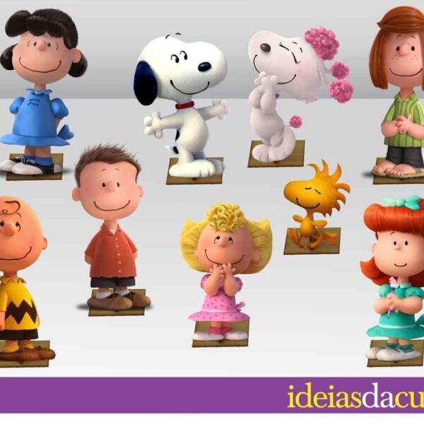 Mini Totens em MDF Festa Snoopy