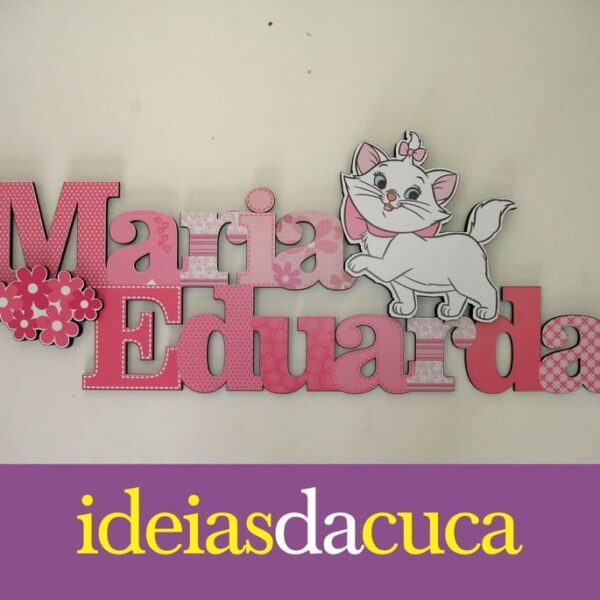 Nome Decorado Em Mdf - Gata Marie