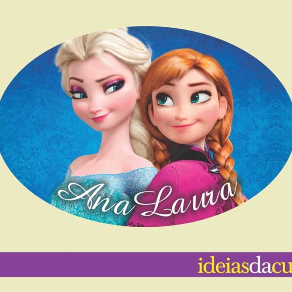 Placa Aniversário em MDF Frozen