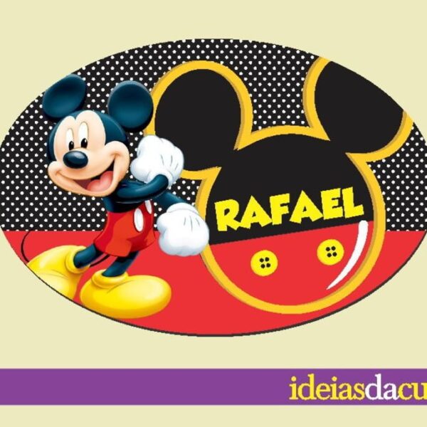 Placa Elipse Aniversário MDF Mickey
