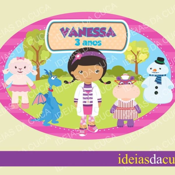 Placa Elipse em MDF Doutora Brinquedos
