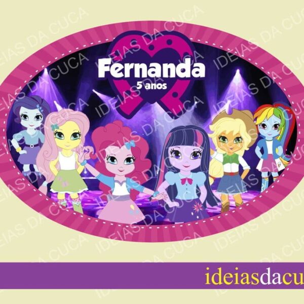 Placa Elipse em MDF Equestria Girls