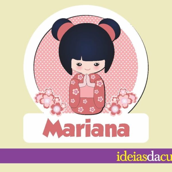 Placa de Maternidade 3D Gueixa Japonesa