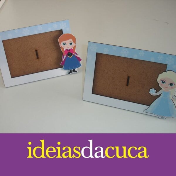 Porta Retrato MDF com aplique- FROZEN