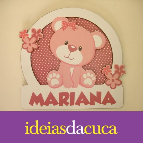 Porta de Maternidade 3D Mdf - Ursinha