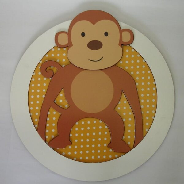 Quadro 3d - Macaco - Selva - 40x40cm Mdf